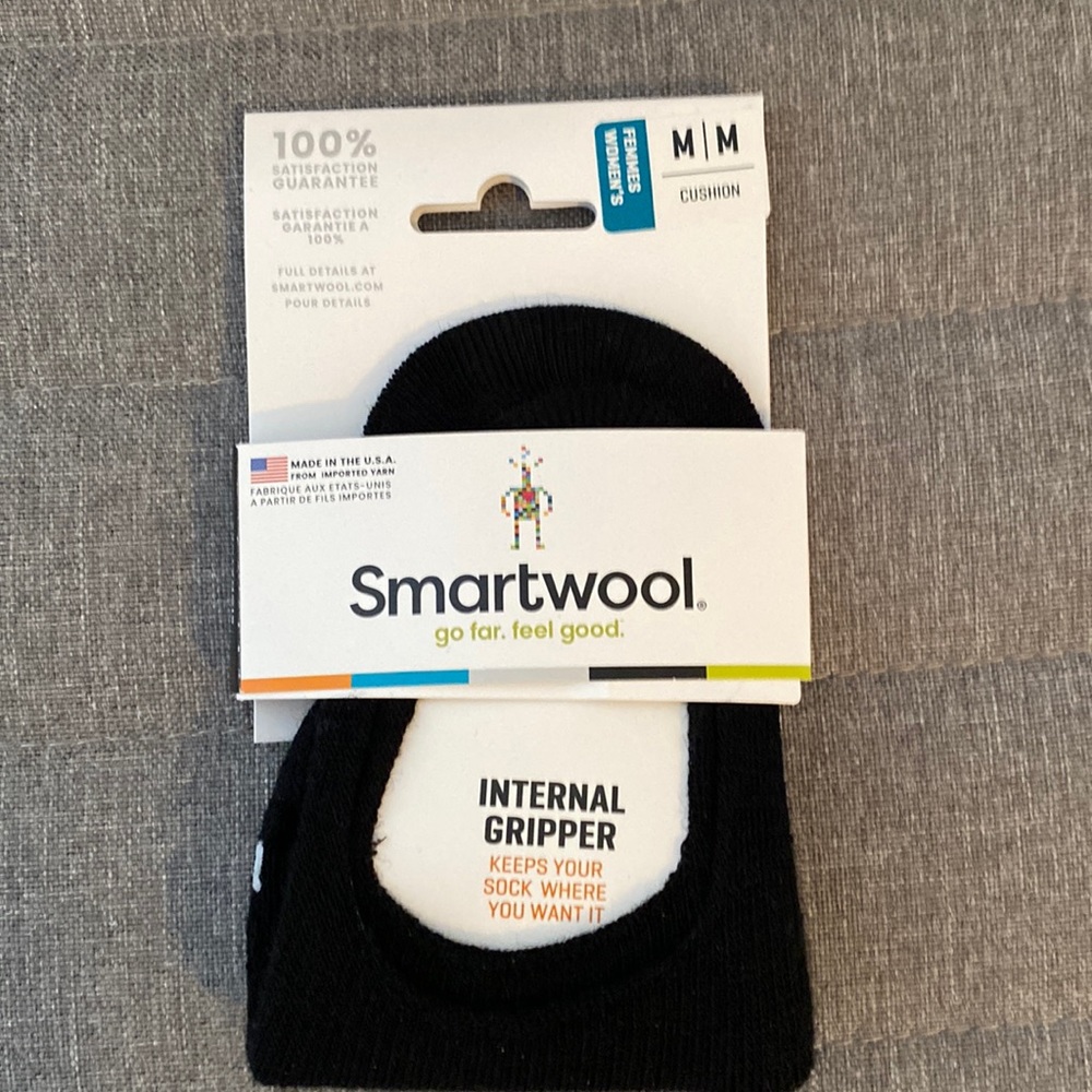 Smartwool cushion hide & seek no show socks. Woman’s medium. Black